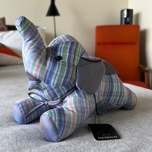 Adorable brand new Jim Thompson stuffed elephant made with fine Thai silk.